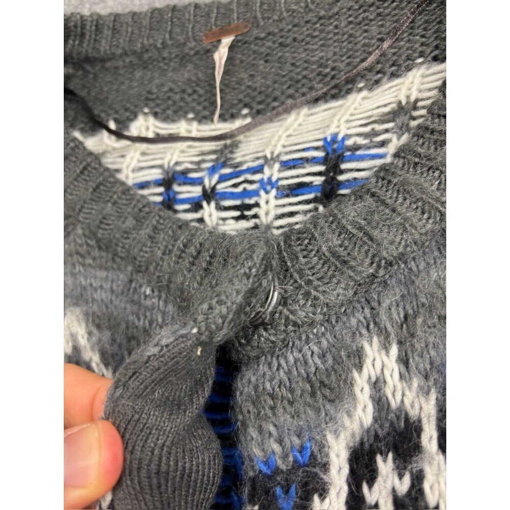 Free People Gray Blue Fair Isle Open Cardigan - Picture 3 of 9
